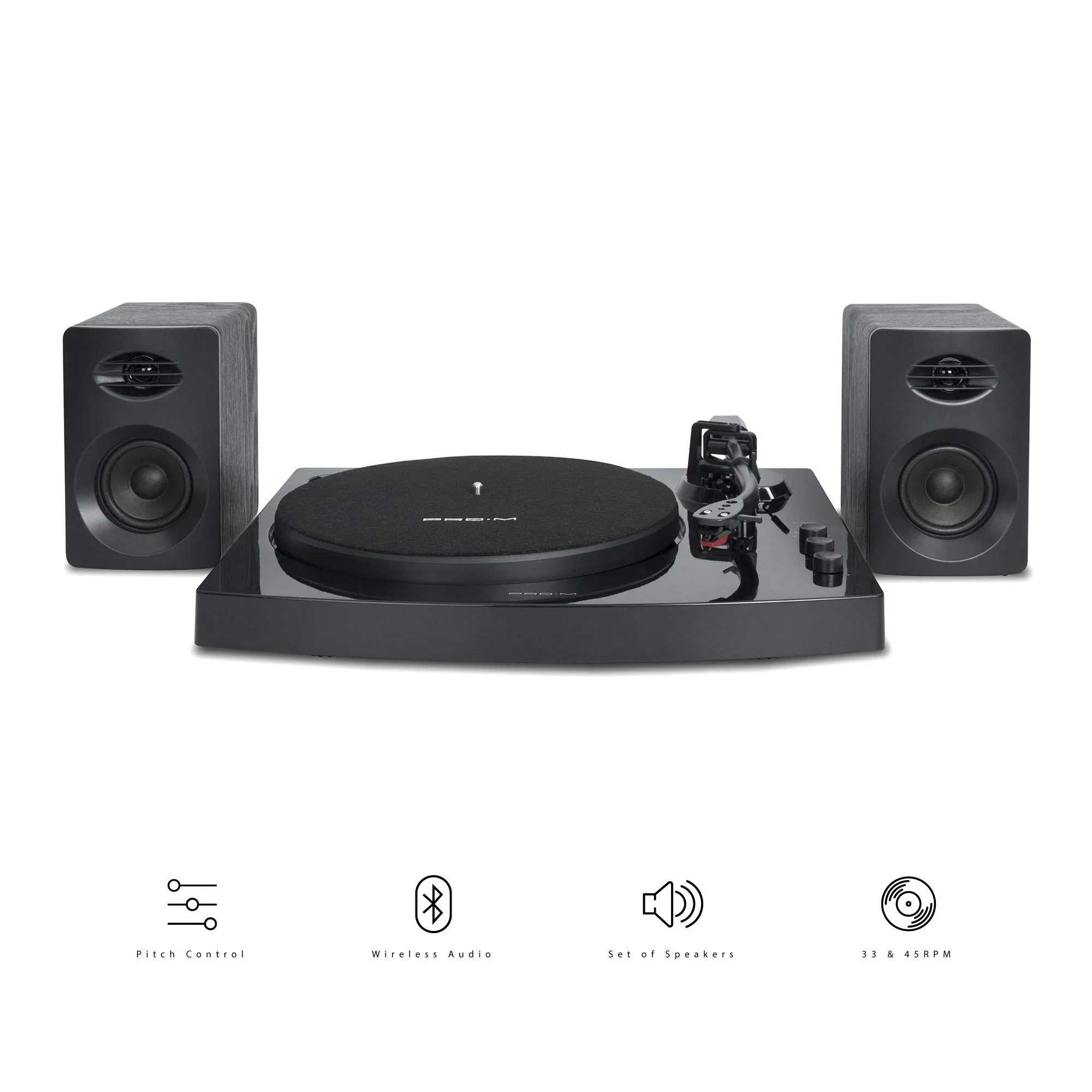 Виниловый проигрыватель с 2 колонками, Bluetooth