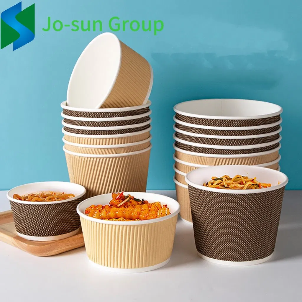 Jo-Sun Disposable Recyclable Kraft Corrugated Bowl and Soup Bucket