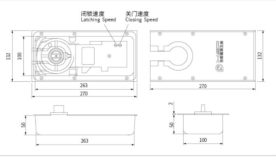 3h. Inc Manufactory Heavy-Duty Glass Door Accessories 100kg Floor Spring B-220