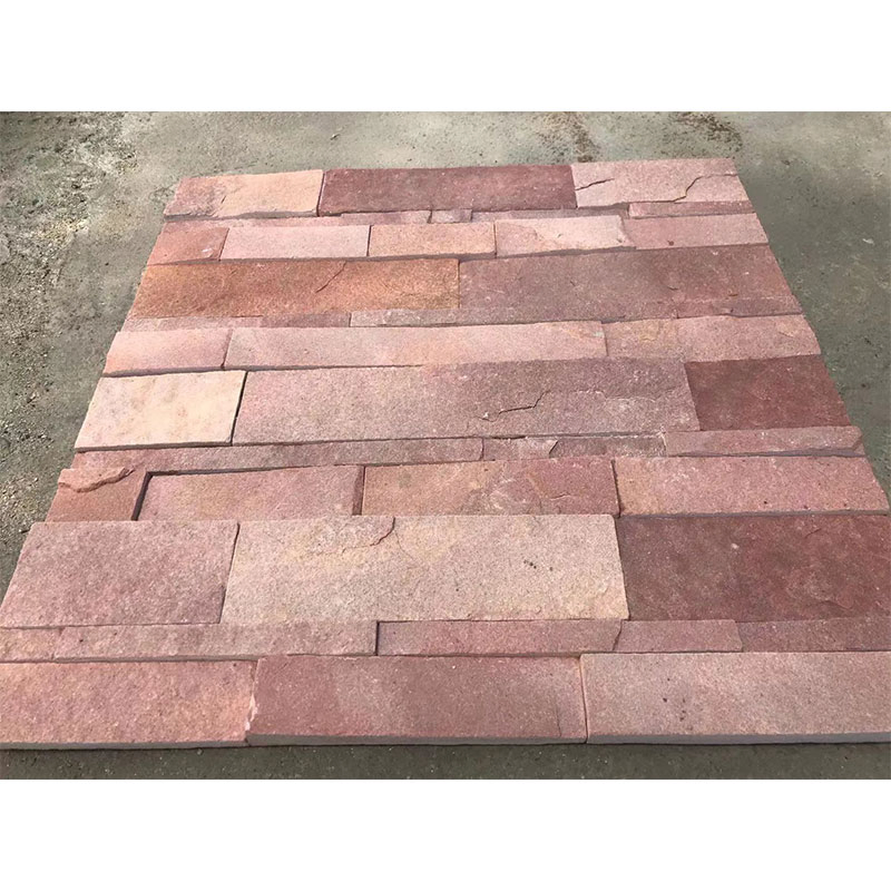 China Red/Black/White Quartzite Slate Culture Wall Ledge/Stacked Z Shape Stone Price