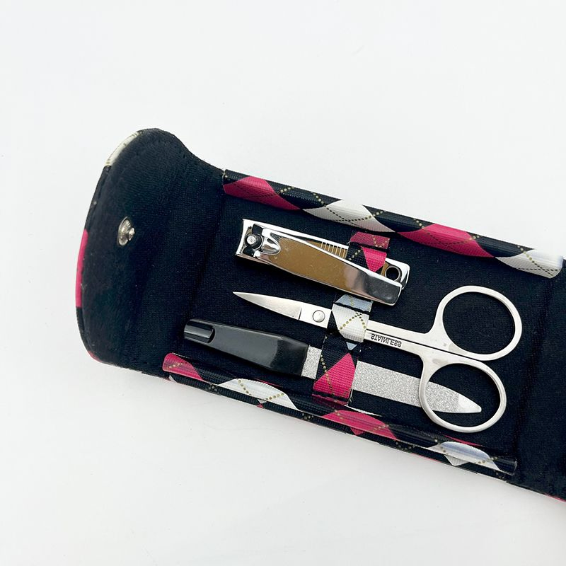 3PCS Nail Cutter Care Grooming Kits Manicure Set with Travel Bag and Mirror