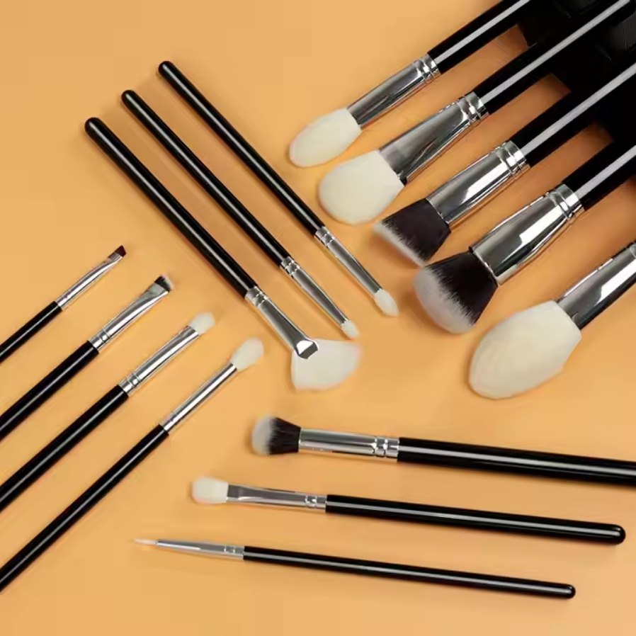 15 PCS Luxury Private Label Professional Goat Hair Cosmetic Makeup Brush Set