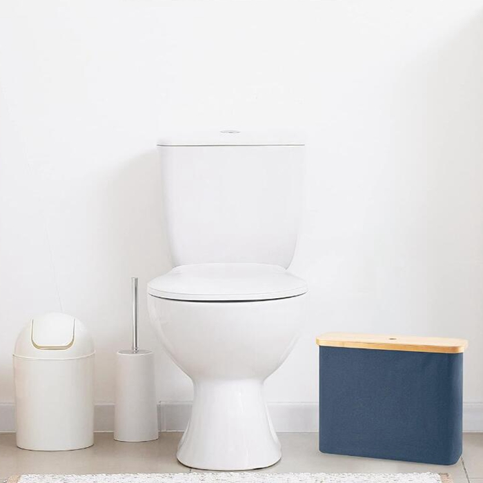 Toilet Paper Storage Stand Bathroom Tissue Basket with Lid and Handle