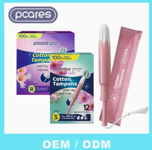 Super Manufacturers OEM 100% Organic Cotton Tampons with Applicator High Absorbenecy Quality Viscose