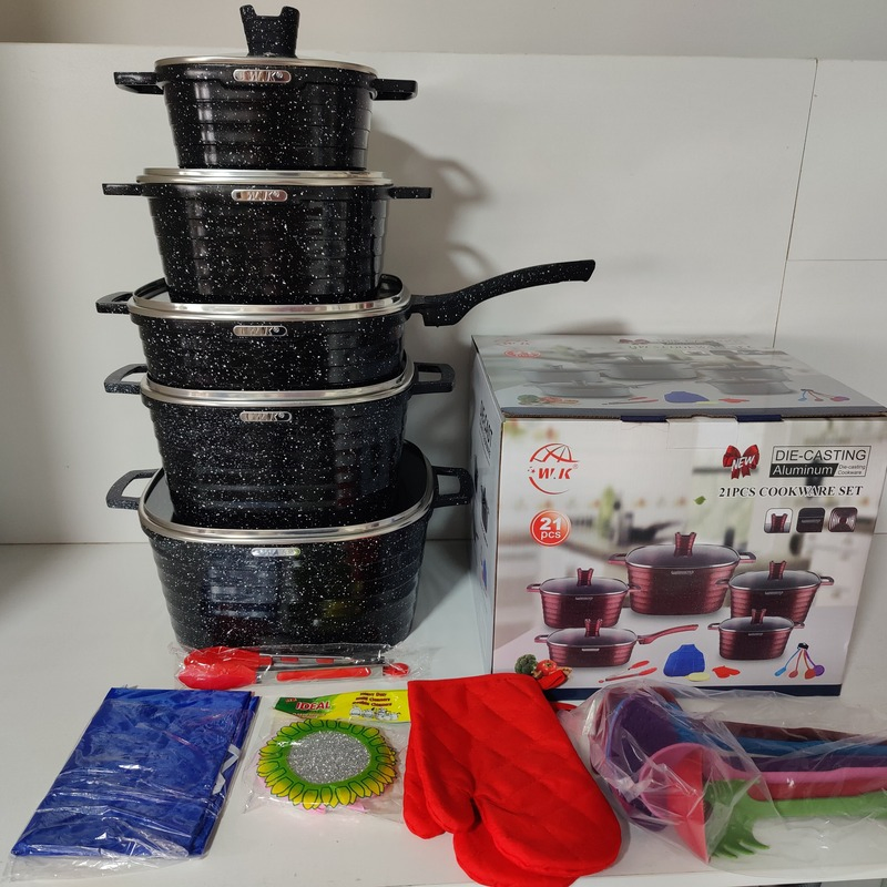 Hot Sale Die Cast Granite Coating Cookware Set Non Stick Marble Coated Aluminum Casserole Cooking Pot