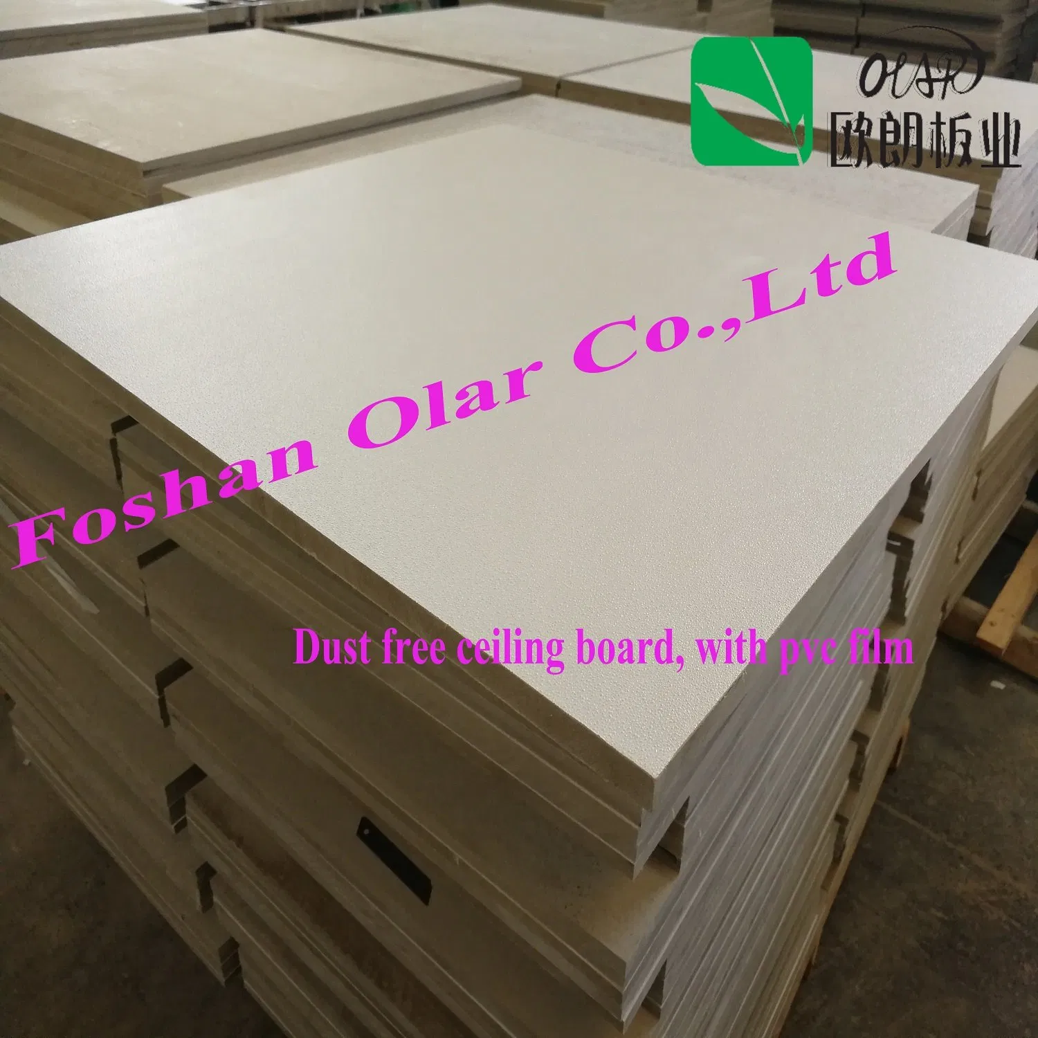 Fiber Cement Board--Ceiling Tile with PVC Film for Building Material