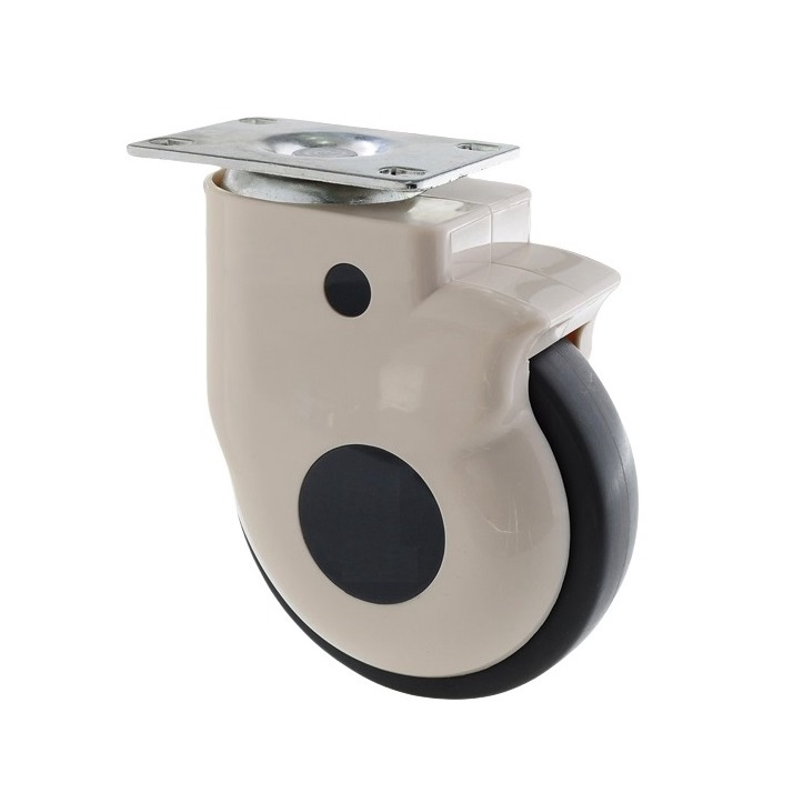 100mm 125mm 150mm Hospital Bed D Series Swival Single Wheel Castor with Cover and Brake, Quiet and Wearable Stable Rolling Caster