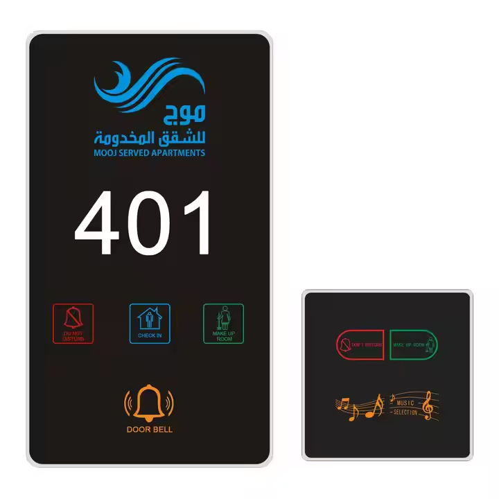 Customization Smart Touch Screen Door Numbers Sign Hotel Room Number Plate Electronic Doorplate with Room Number