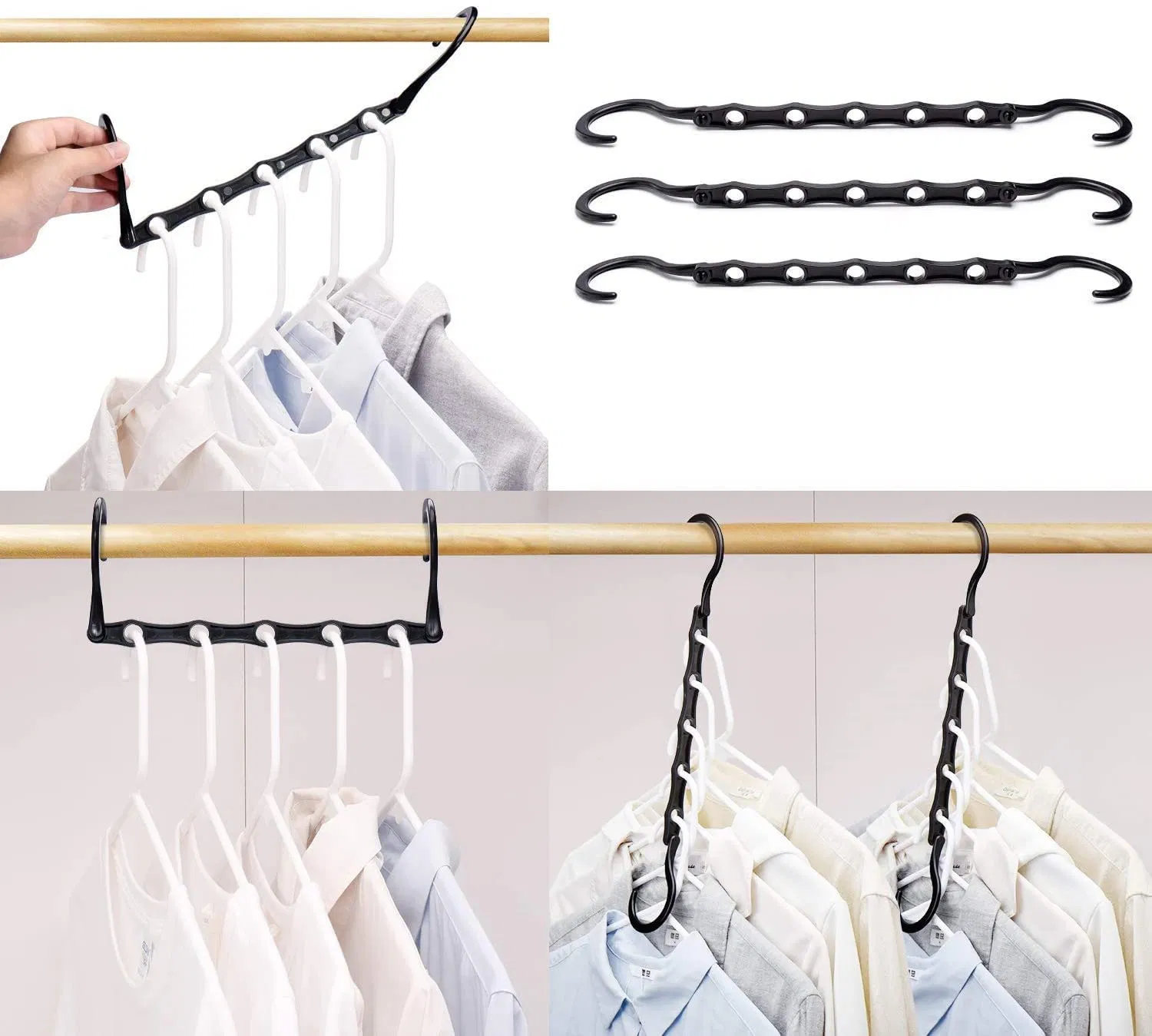 10PCS Magic Space Saving Premium Hooks Sturdy Cascading 5 Holes Clothes Hangers