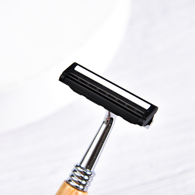 Bamboo Handle Two-Blade Razor Stainless Steel Razor with Eco Friendly Packaging