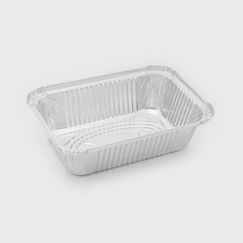 8342 Rectangular Aluminum Foil Container with Lids No2 Small Disposable Food Container for Baking 450ml