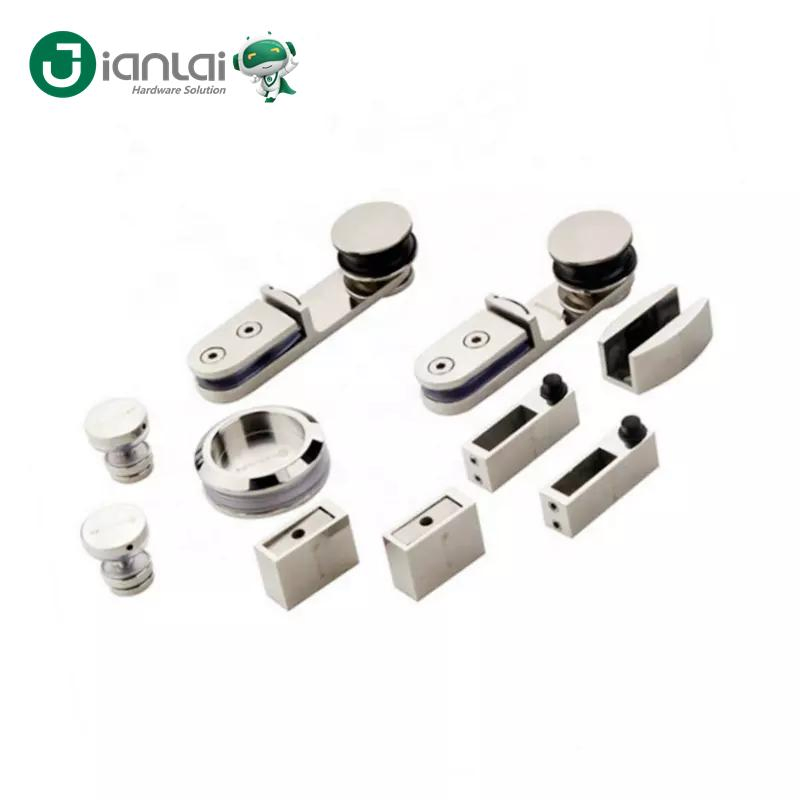 Chrome Bathroom Hardware Glass Fittings Shower Glass Sliding Door Kit