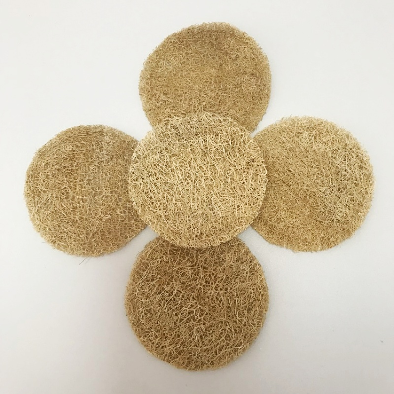 C022-1 Eco-Friendly Loofah Coaster Diverse Sizes Insulation Pads Loofah Mats Sponges