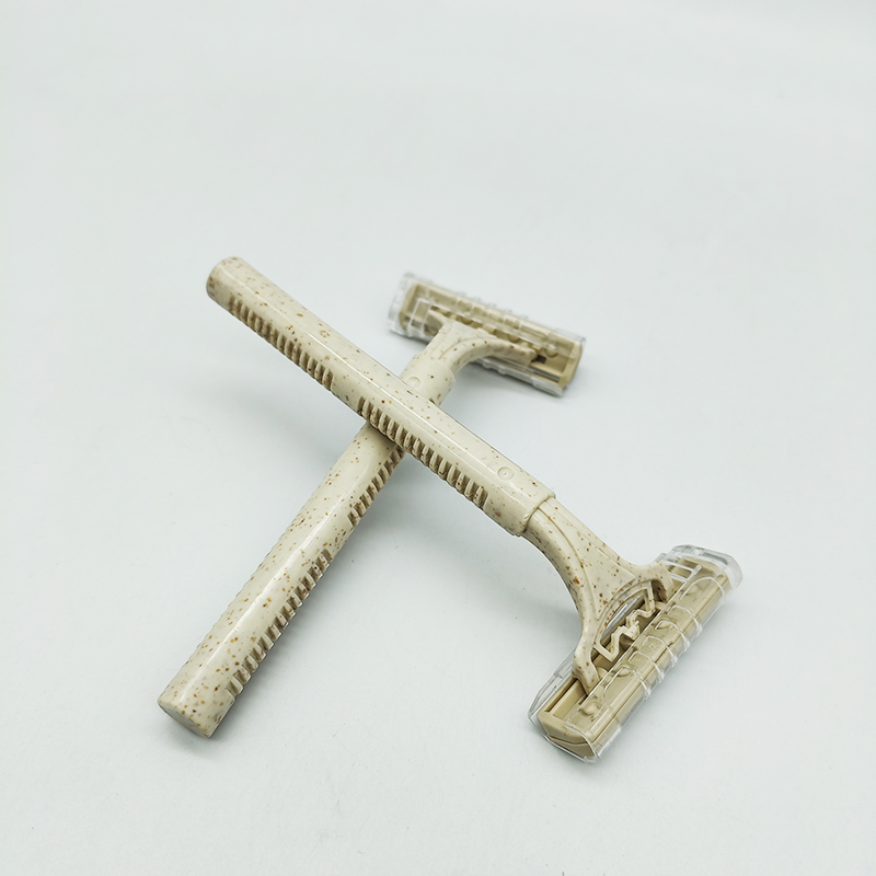 OEM Custom Eco-Friendly Straw 2 Blade Shavers Hotel Disposable Razor