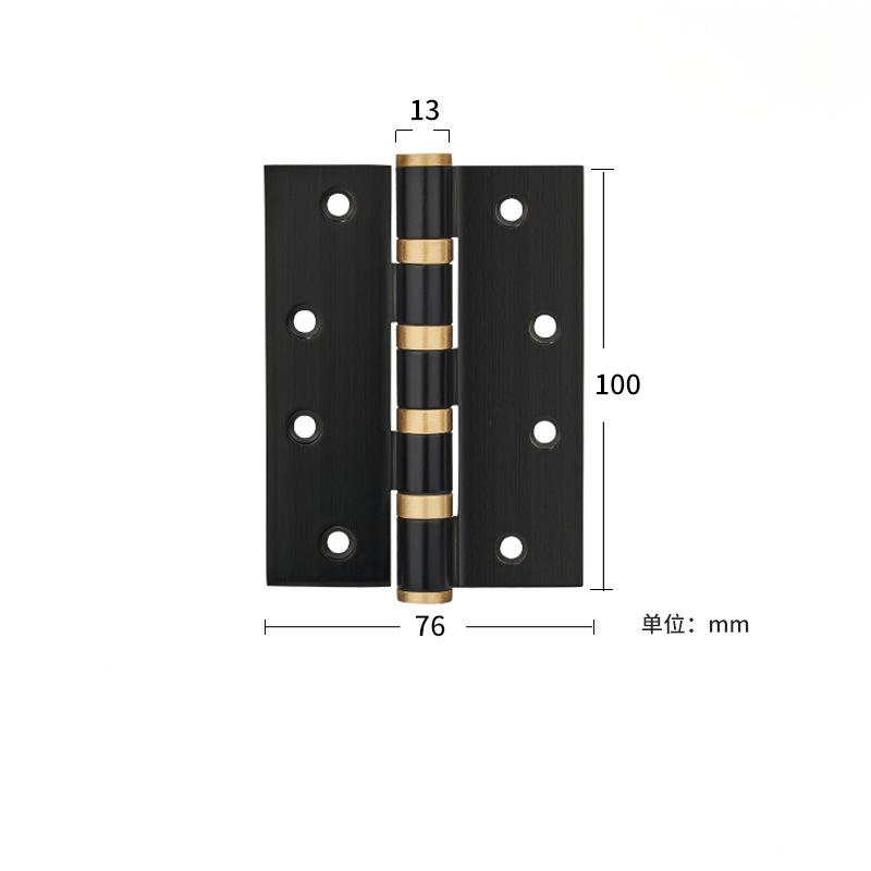 Furniture Hardware Accessories High Quality Solid Copper Door Hinge 4'' and 5'' Thickened Black Mute Hinge