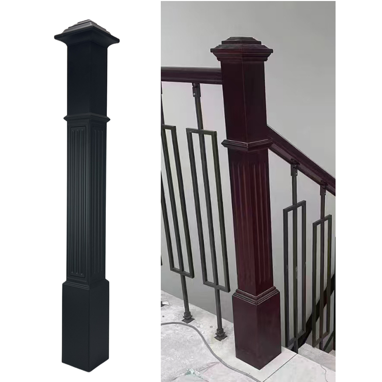 Cast Aluminum Square Columns 5"W for Metal Railings