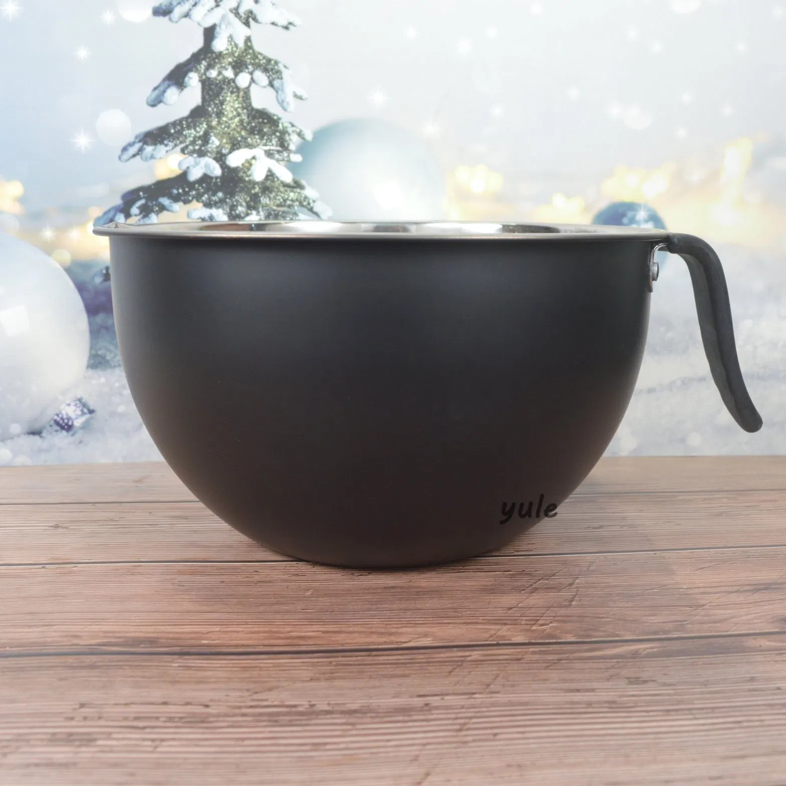 USA Holiday Present 3 PCS 1.5/3.0/5.0qt Food Grade Material Salad Bowl with Handle Stainless Steel Mixing Bowls Set