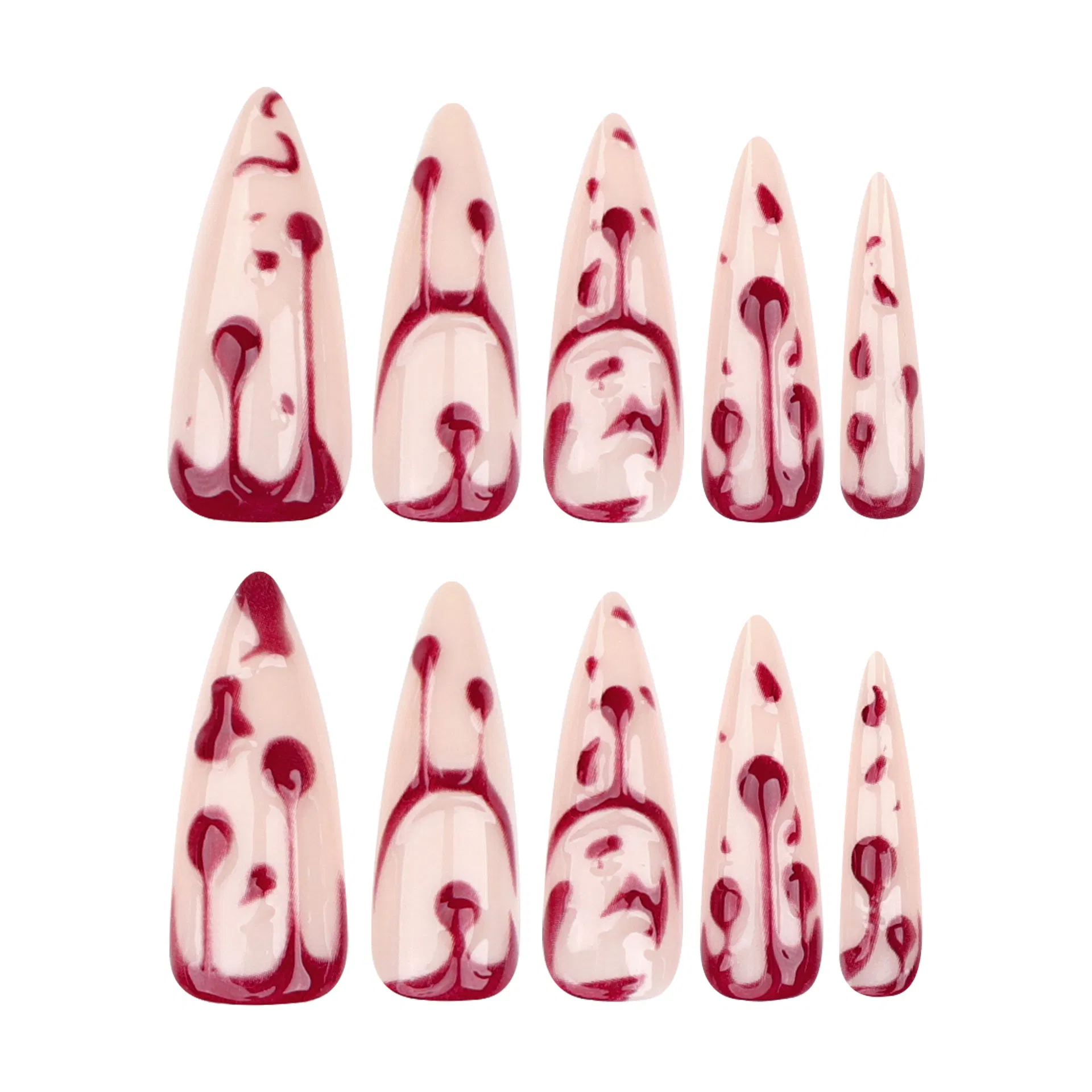 High Quality Halloween 3D Nail Art Designs Wholesale Long Fake Nails