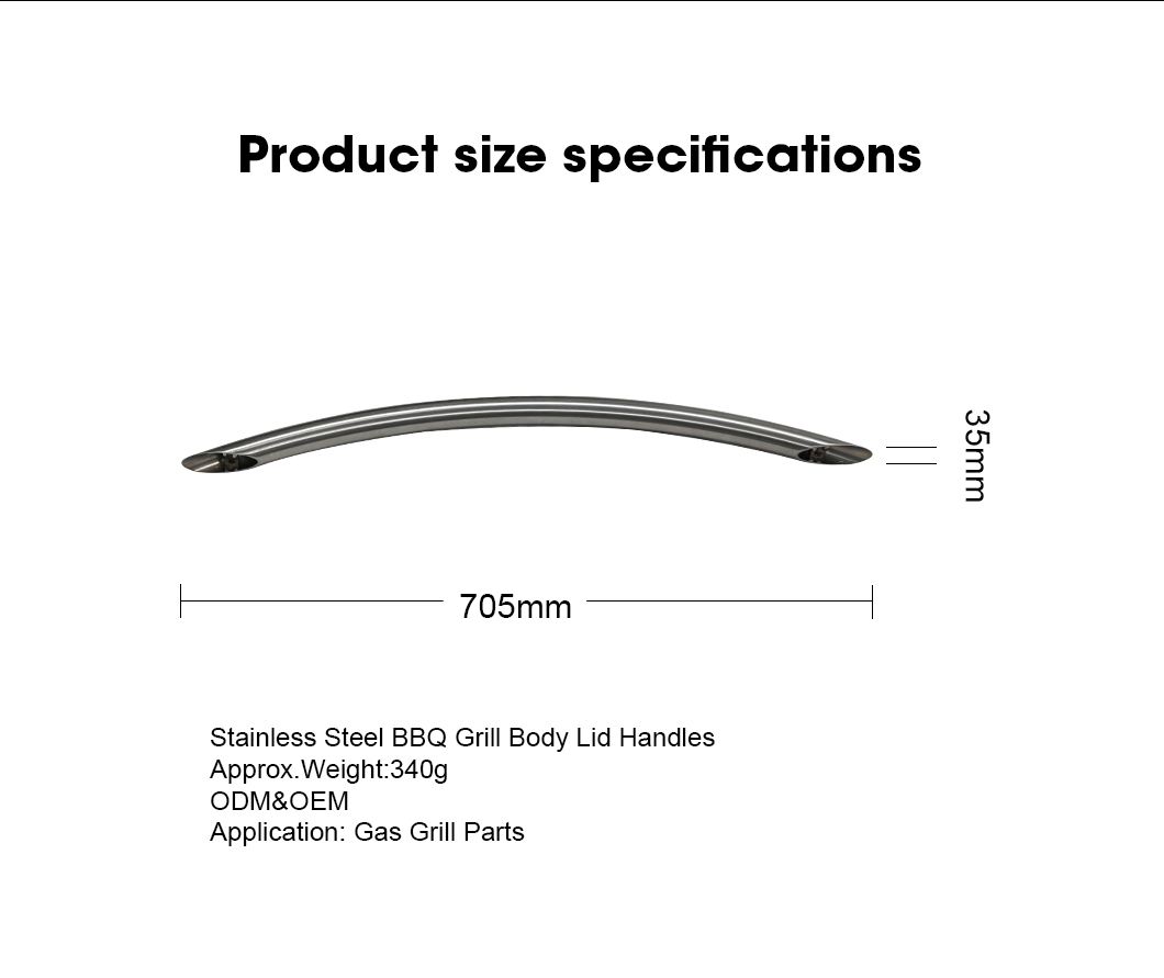 China Manufacture Wholesale Furniture Hardware Kitchen Cabinet Hardware Door Handle Stainless Steel Solid BBQ Grill Body Lid Handles