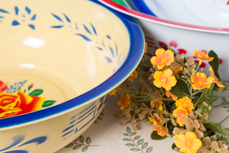 Раковина порошковая с эмалью, красная