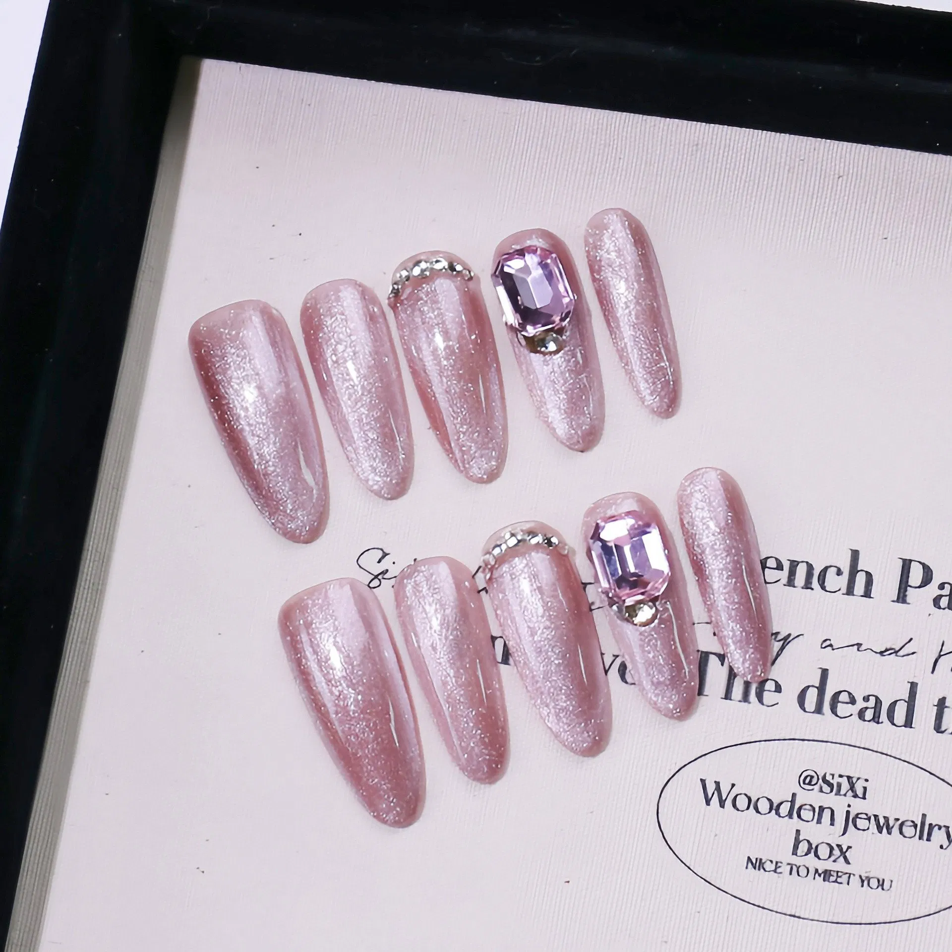 OEM Adhesive False Nail Set Handmade Press-on Nails Solid Gel