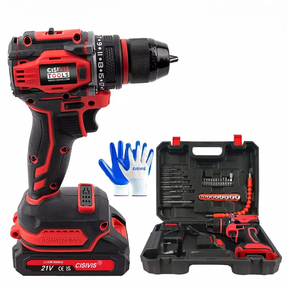 Cisivis 21V Cordless Drill Mi Waekee Style Impact Drill, Rechargeable Power Drills