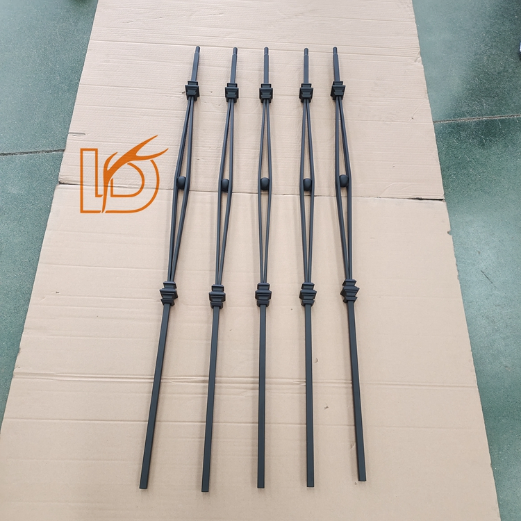 1/2"*44" Hollow Square Big Basket Indoor Staircase Spindles Wrought Iron Baluster Railing