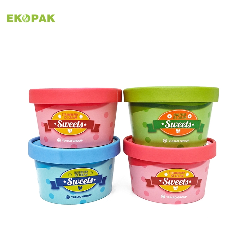 Disposable UV Offset Printing 1000ml Yogurt Ice Cream Paper Cup