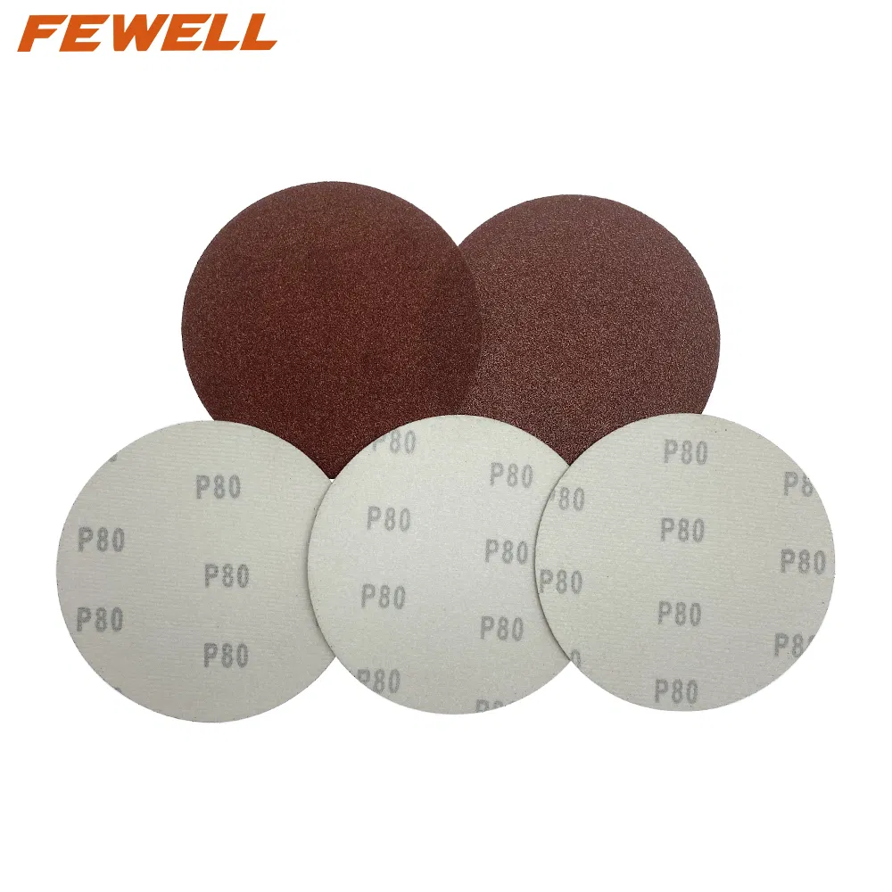 125mm 5in Red P80 Sanding Disc Aluminum Oxide Abrasive Sandpaper for Polishing and Grinding Stainless Steel Wood
