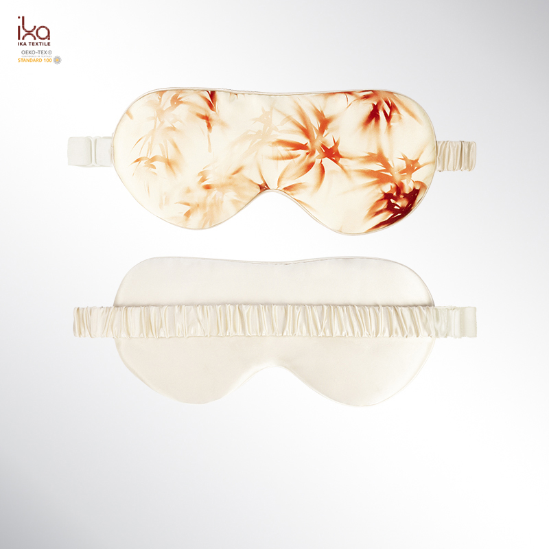 Print Wholesale Custom Weighted Cool Black Gold Blue Best Travel Sleep Adjustable Satin 6A Mulberry Silk Eye Mask for Sleeping