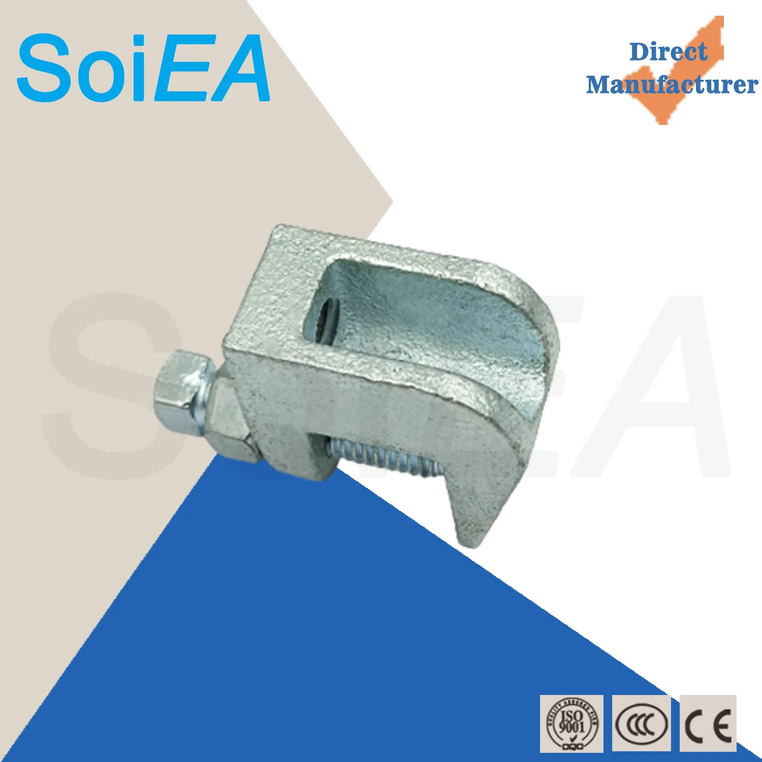 M8 Hole Compact Ss Heavy Duty Clamp Angle Adapter Malleable Cast Top Lifting Scaffolding Steel Square Headed Clamp Beams