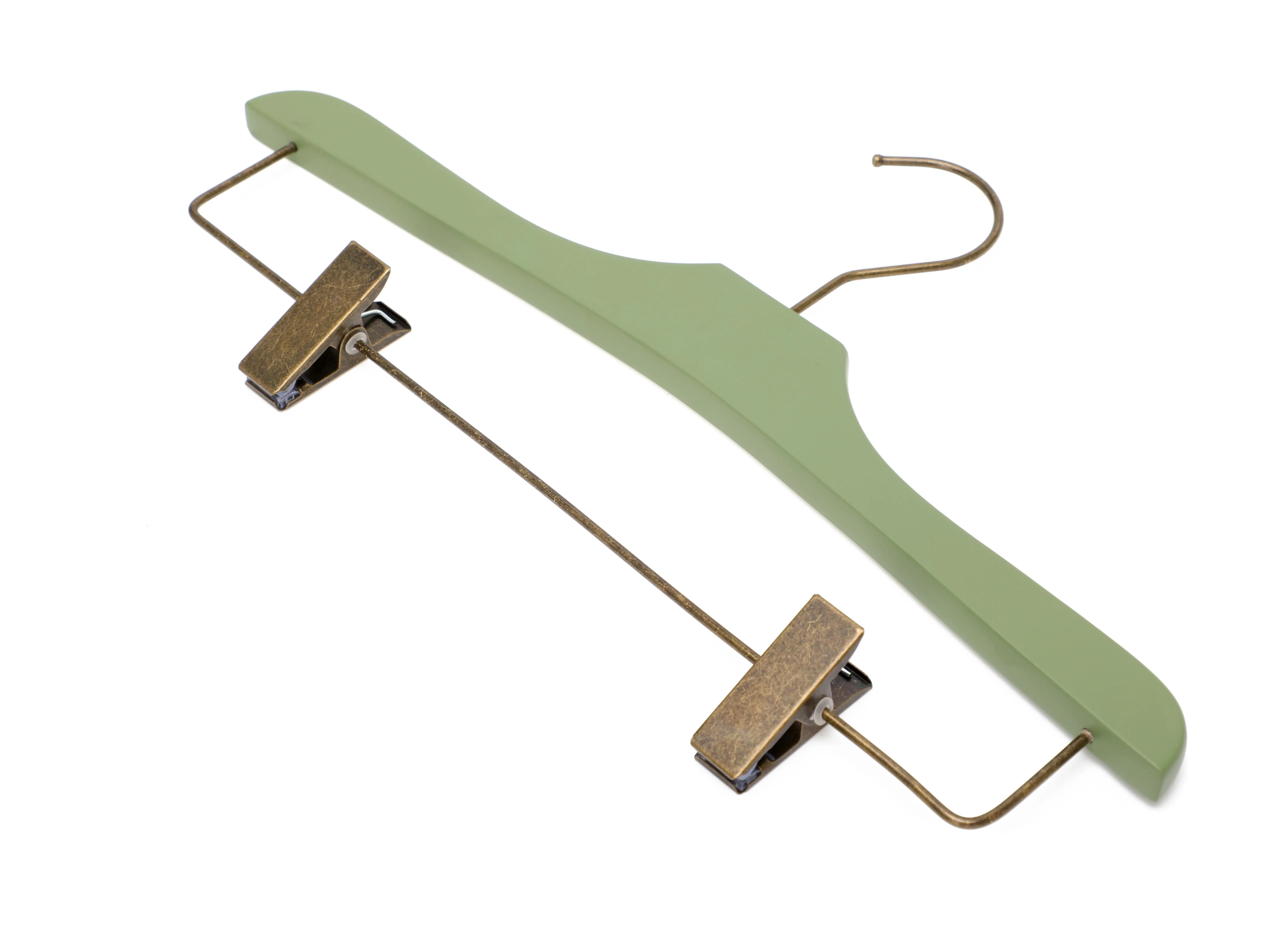 Versatile Wooden Hanger with Clips for Fashionable Clothing Storage