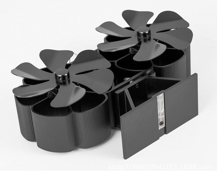 Hot Selling Chimney Duct Wall Mounted Thermal Power Fan, 12 Blade Double Head Stove Fan in Stock