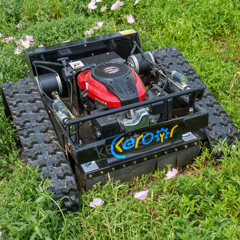 Гусеничная газонокосилка с бензиновым двигателем и пультом ДУ