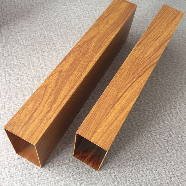 Durable Building Material Aluminum Square Tube with Wood Grain Finish for Indoor Ceiling Design