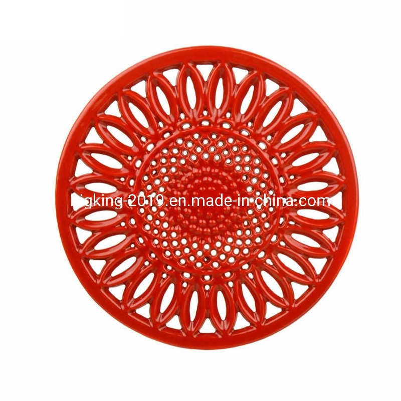 Чугунная подставка под горячее 20 см, цветочная форма