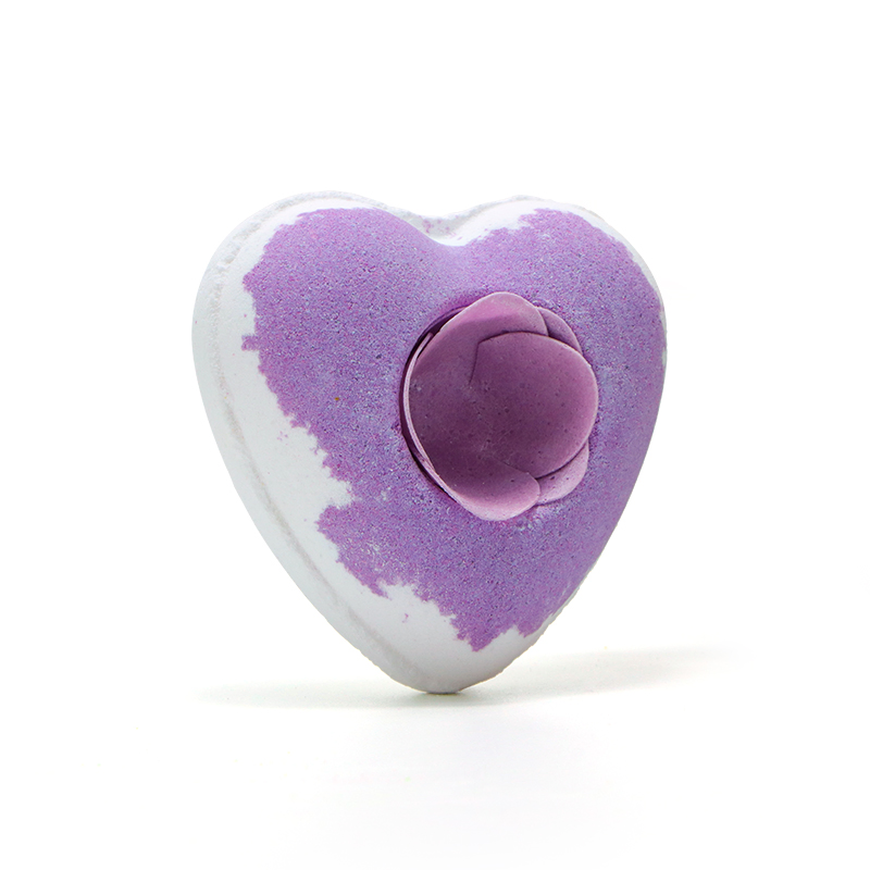 OEM/ODM Factory Private label Bath Gift 90g Heart Shaped Bath Bomb with Soap Flower
