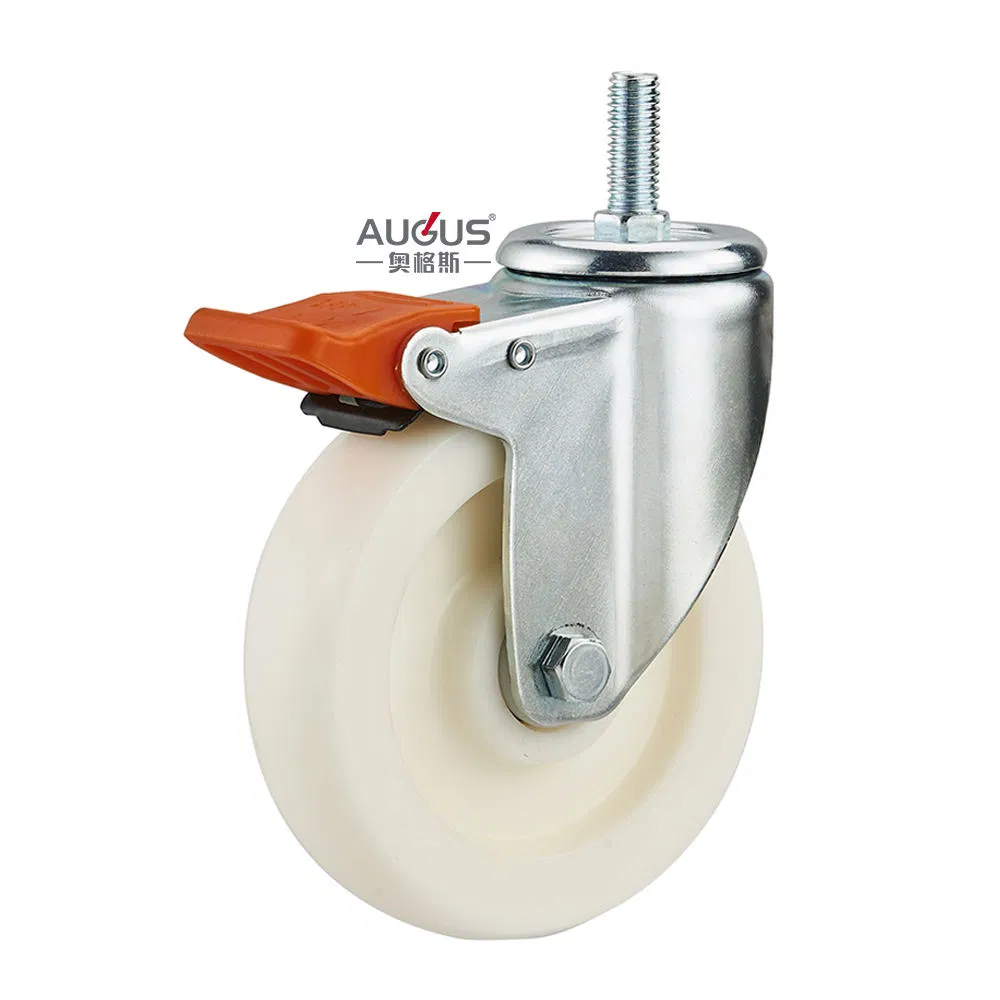 3 4 5 Inch White PP/Nylon Swivel Caster Wheel Industrial Caster