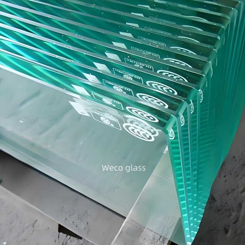 Fireproof Polishing C Edge Toughened One-Way Tempered Glass for Skylight Panels