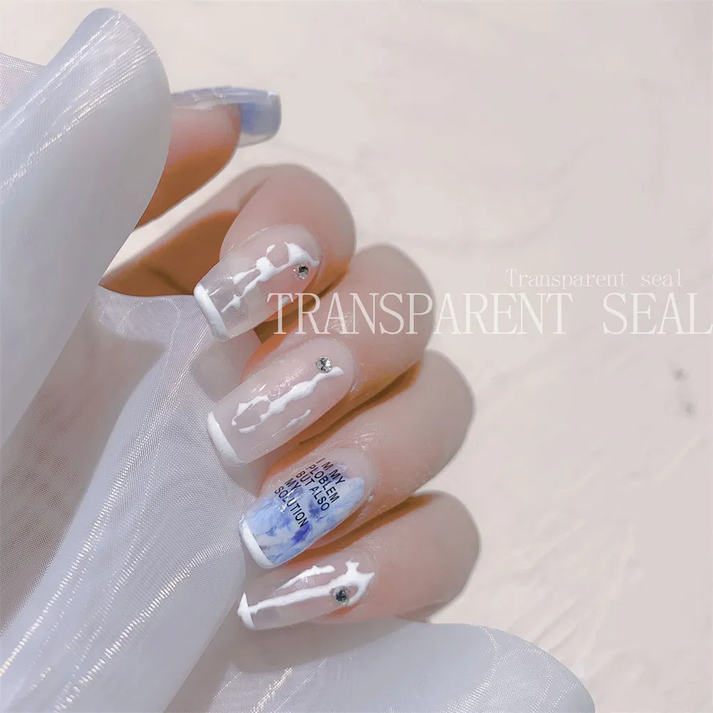DIY Printer Silicone Nail Art Tool Double-Head Nail Stamper Scraper Transparent Nail Stamping Plate Nail Stamp with Scraper