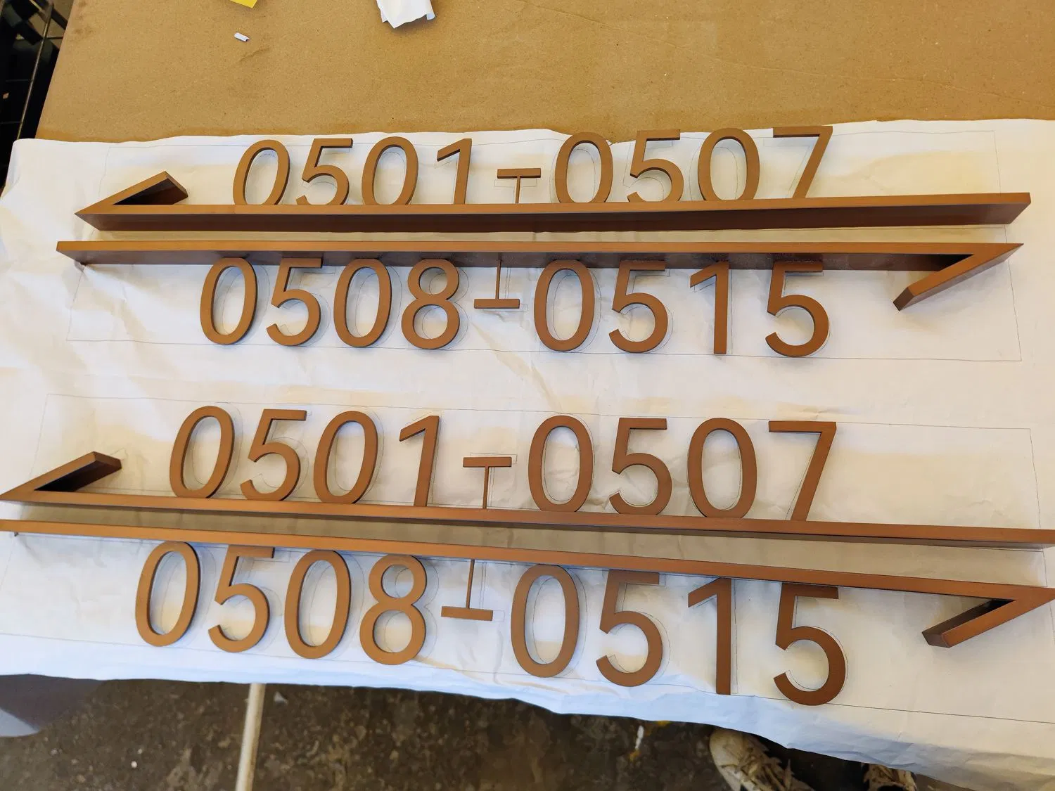 Door Number Sign Stainless Steel Arrow Metal Letter Sign
