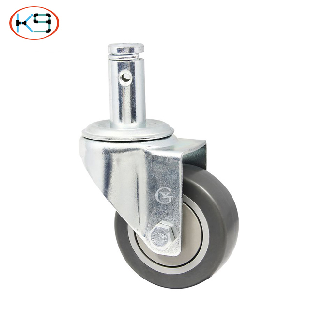 Polyurethane Stem Caster Adjust Swivel 100 mm PU Castor Wheel for Trolley