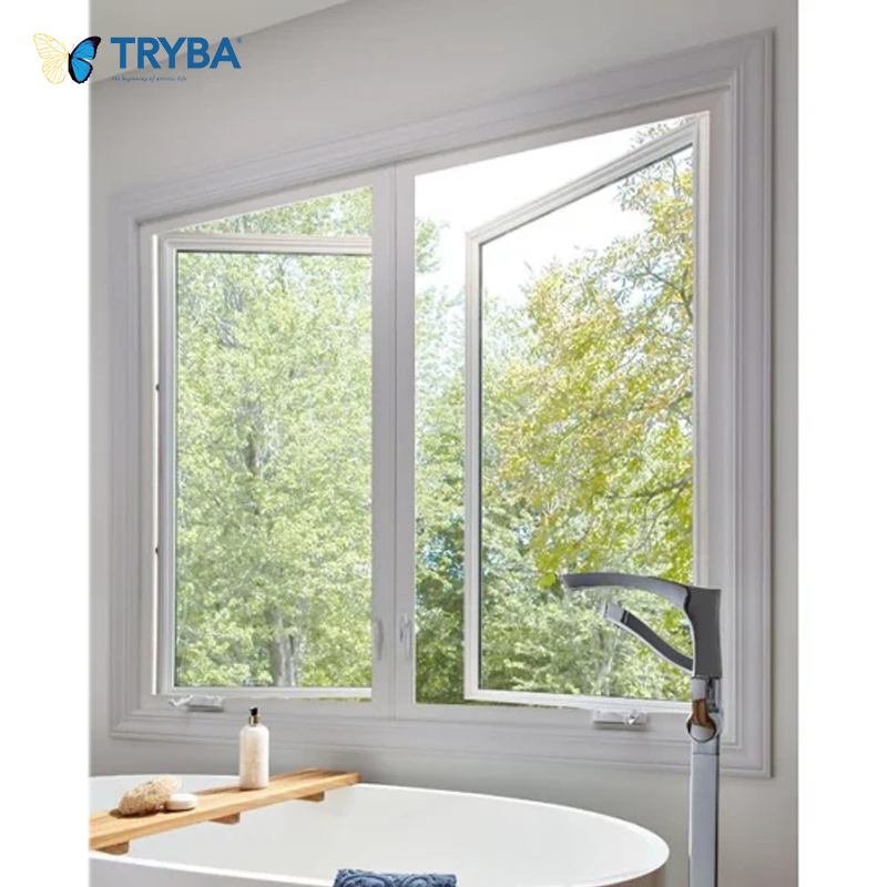 energy Saving Soundproof Double Glazed Grill Design Thermal Break Aluminum Swing Casement Windows for Kitchen Bedroom Villa