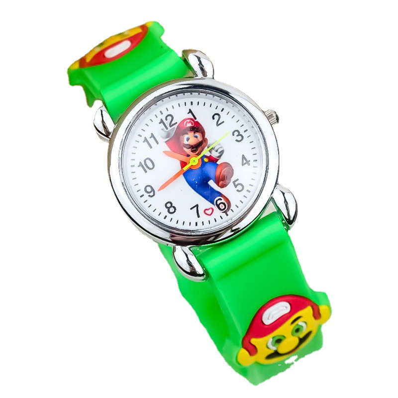Good Quality 3D Cartoon Mario Silicone Gift Watch