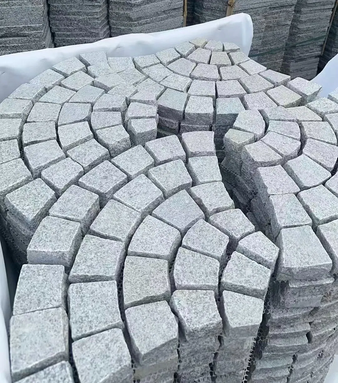 Natural split/flamed/bush-hammered/sandblasted/brushed Light Grey Granite Paver for garden/outdoor/outside landscape/floor/wall/pool tiles/slab