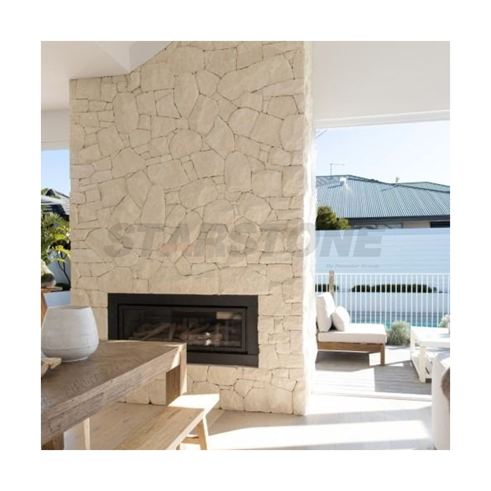Starstone Indoor House Decoration Fireplace Surrounding Natural Stone Limestone Culture Stone Wall Cladding