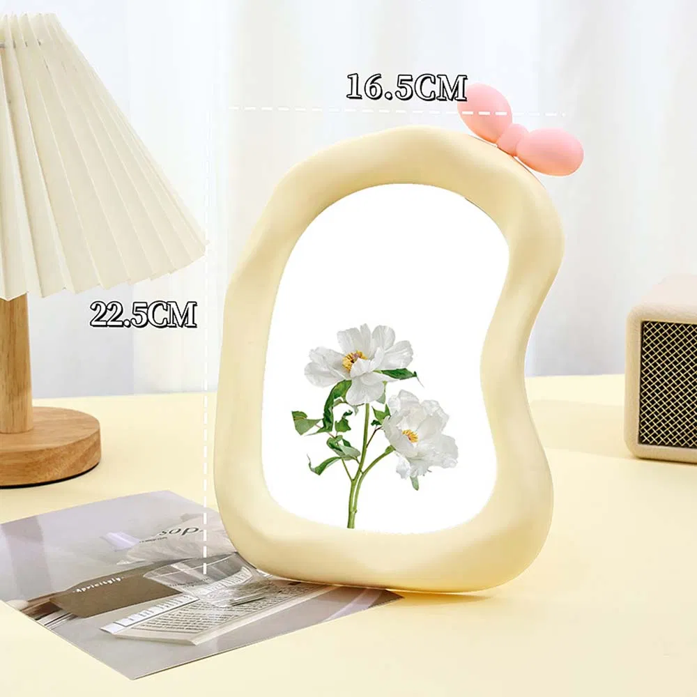 Hot Selling Modern Style Foldable Candy Color Irregular Shape Desktop Makeup Mirror