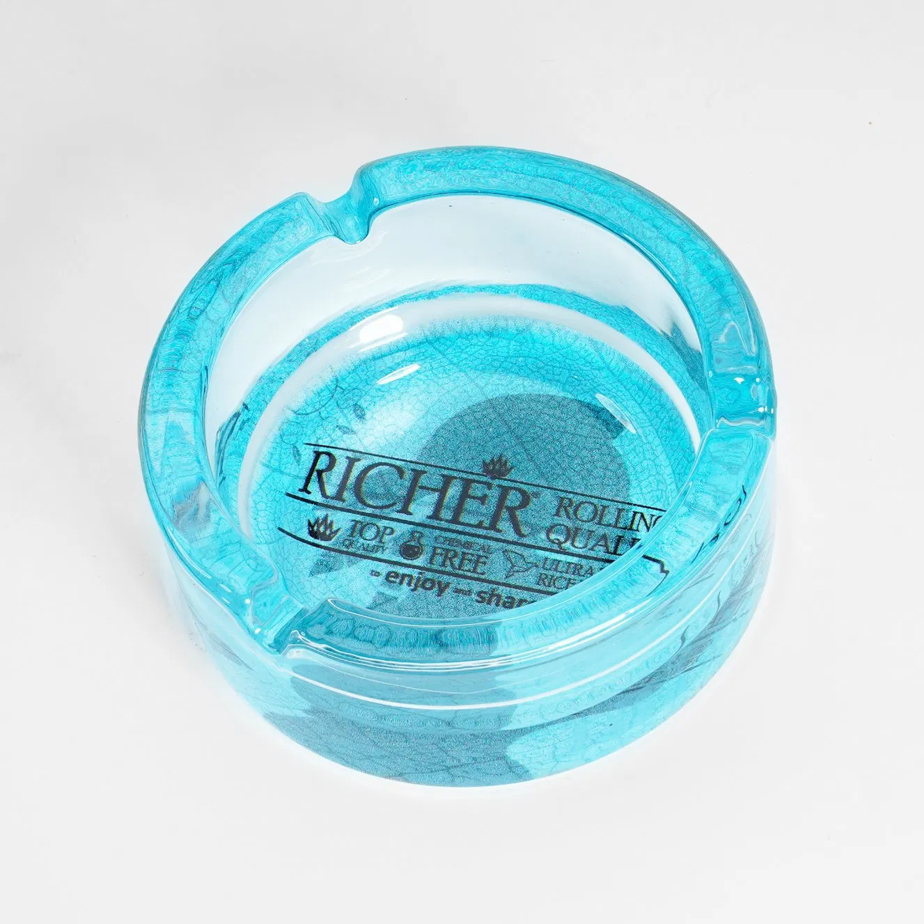 Professional Customize Home Hotel Restaurant Unleaded Ashtrays High Quality Round Glass Ashtray with Custom Logo