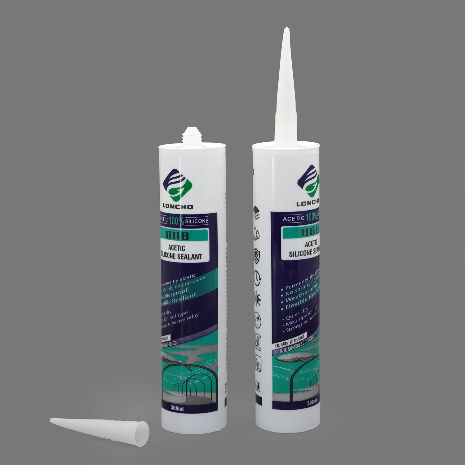 General Purpose Stain-Resistant Acetic Silicone Sealant for Glass