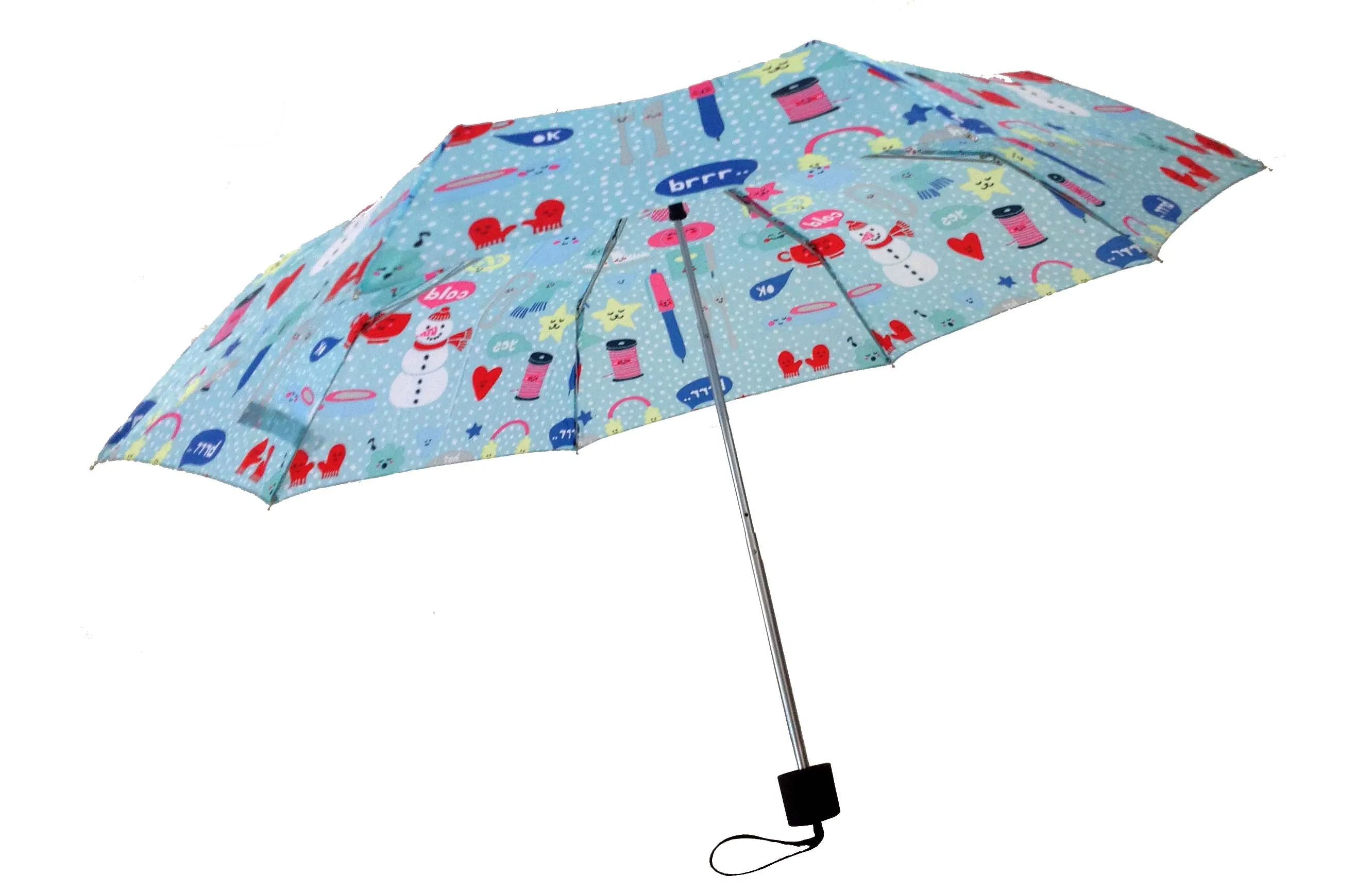 Beautiful Heat Transfer Print Cusotm Waterproof 3 Fold Manual Umbrella